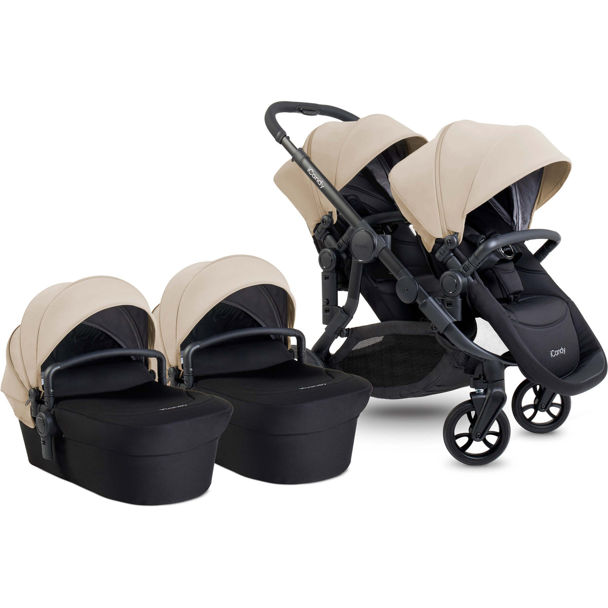 iCandy Orange 4 Pushchair Twin Bundle Latte