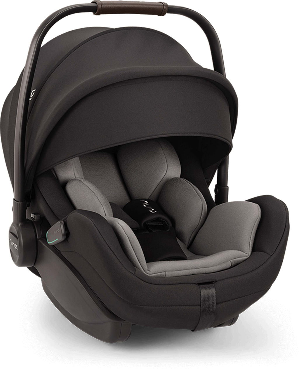 Arra Flex black and gray baby car seat on a white background