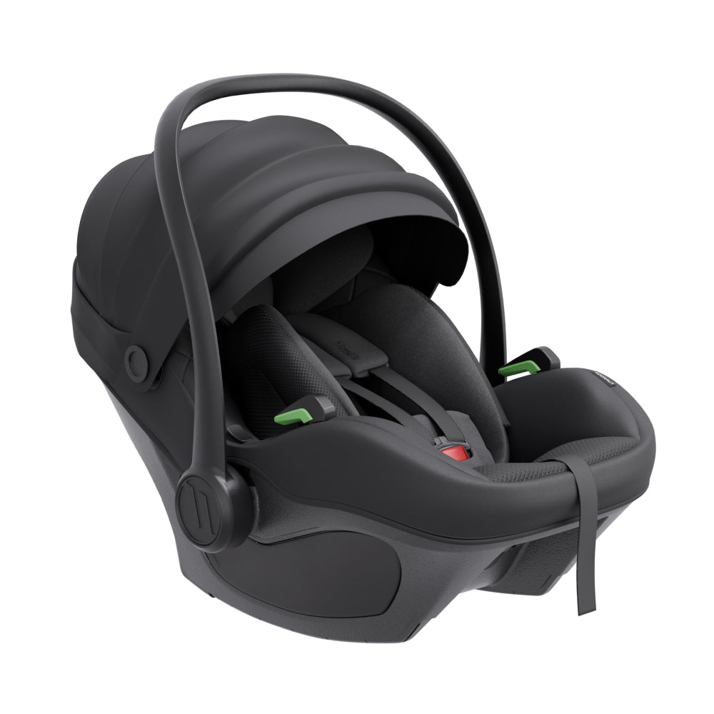 Black Avionaut i-Size baby car seat on a white background