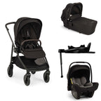 Nuna SWIV stroller in black with LYTL carrycot, PIPA next car seat and Base next ISOFIX