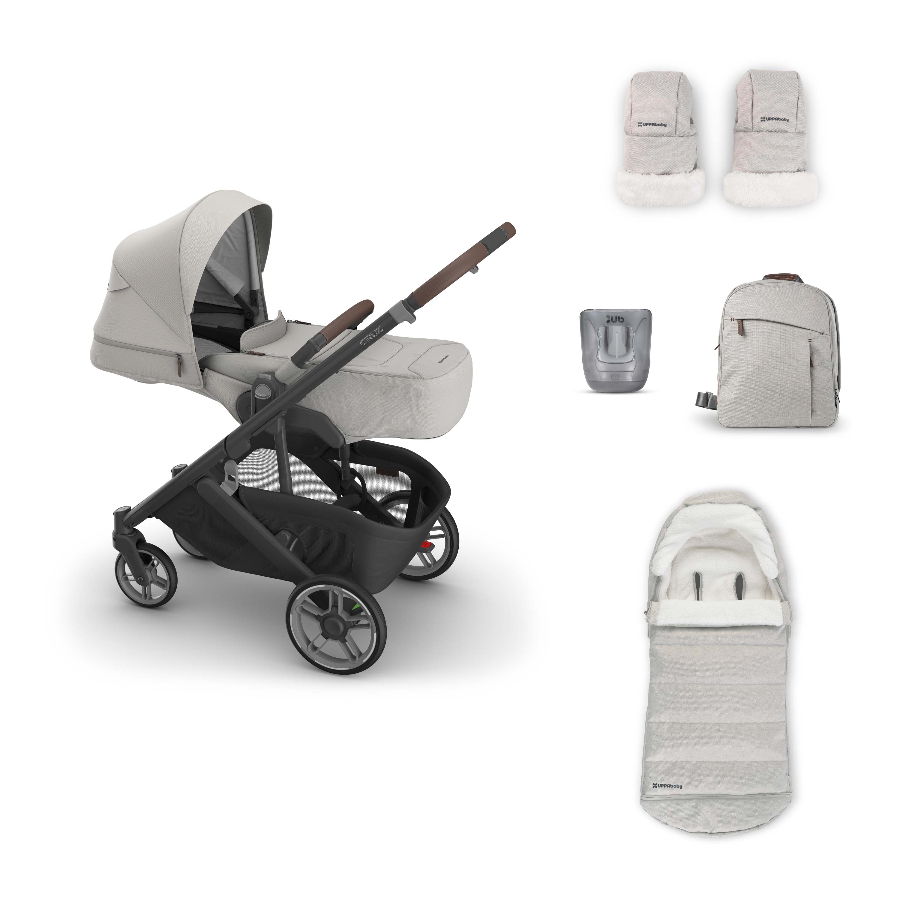 UPABBABY Cruz V3 + Infant Cover & Accessory Pack Bundle Savannah