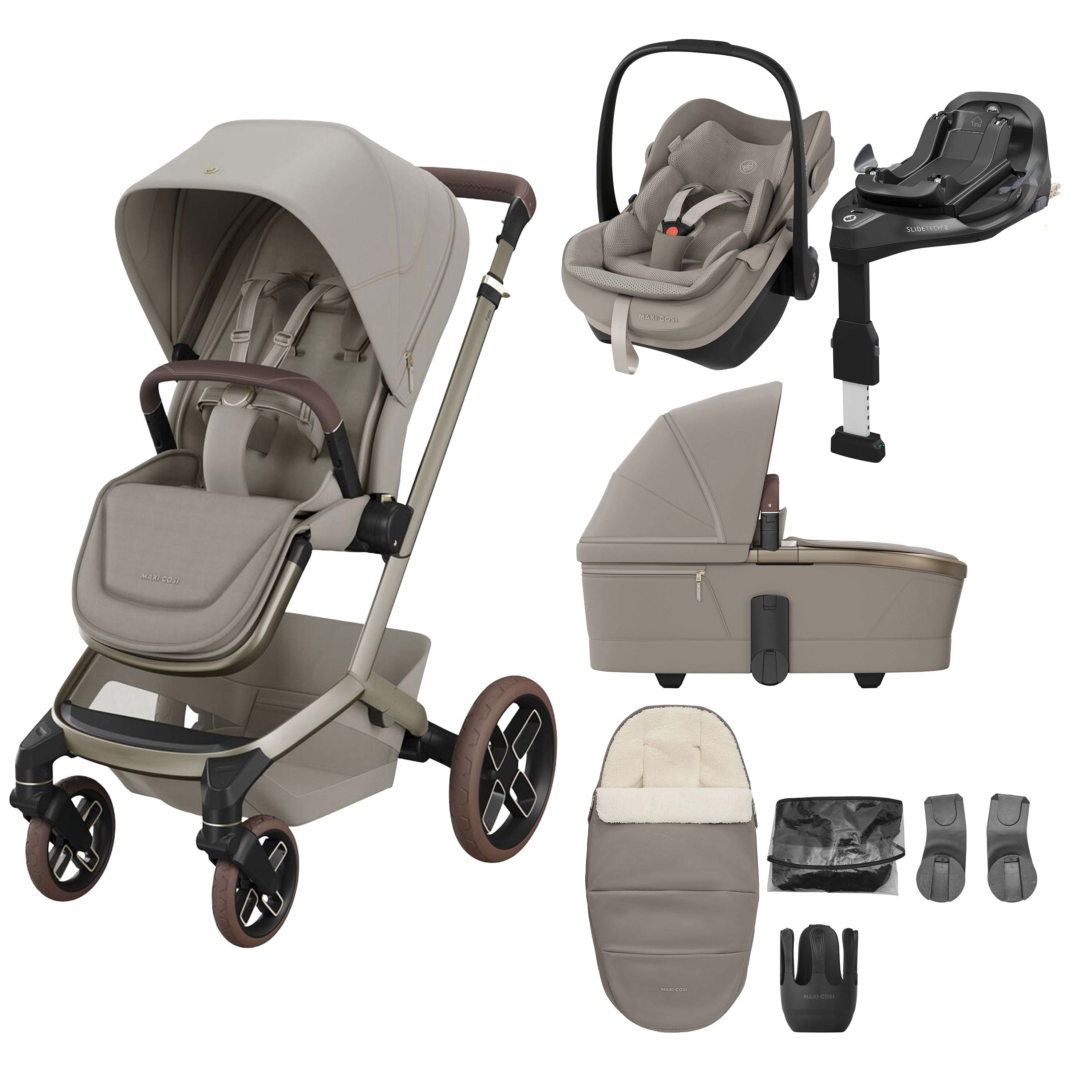 Maxi Cosi Fame 8 Piece Premium Travel System Bundle - Sapphire Sand