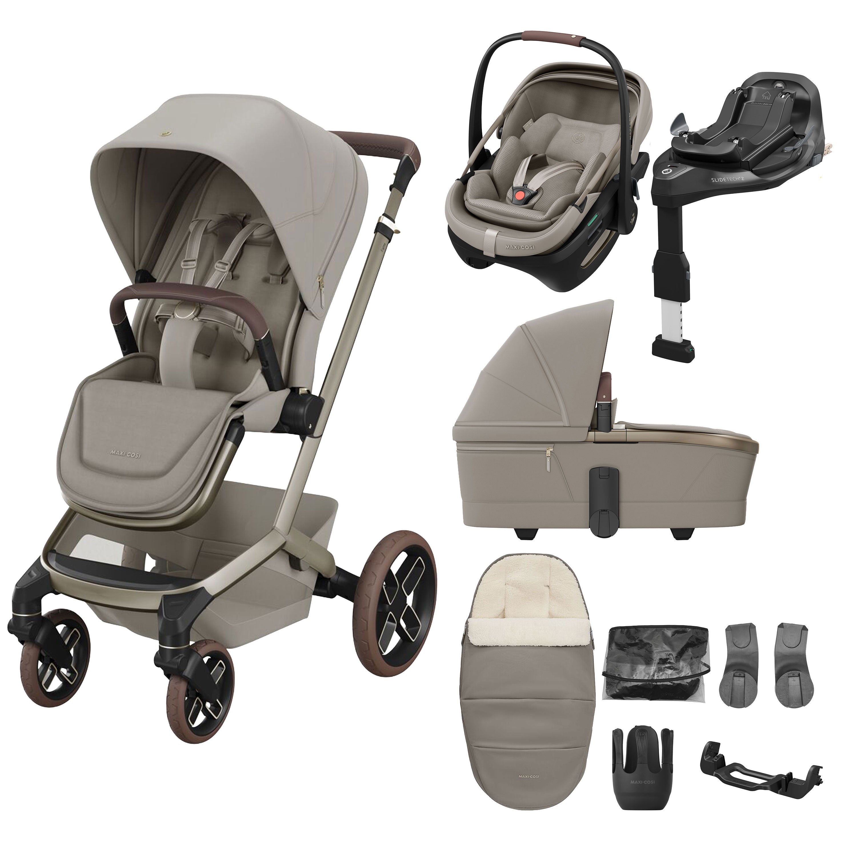 Maxi Cosi Fame 8 Piece Ultimate Travel System Bundle - Sapphire Sand