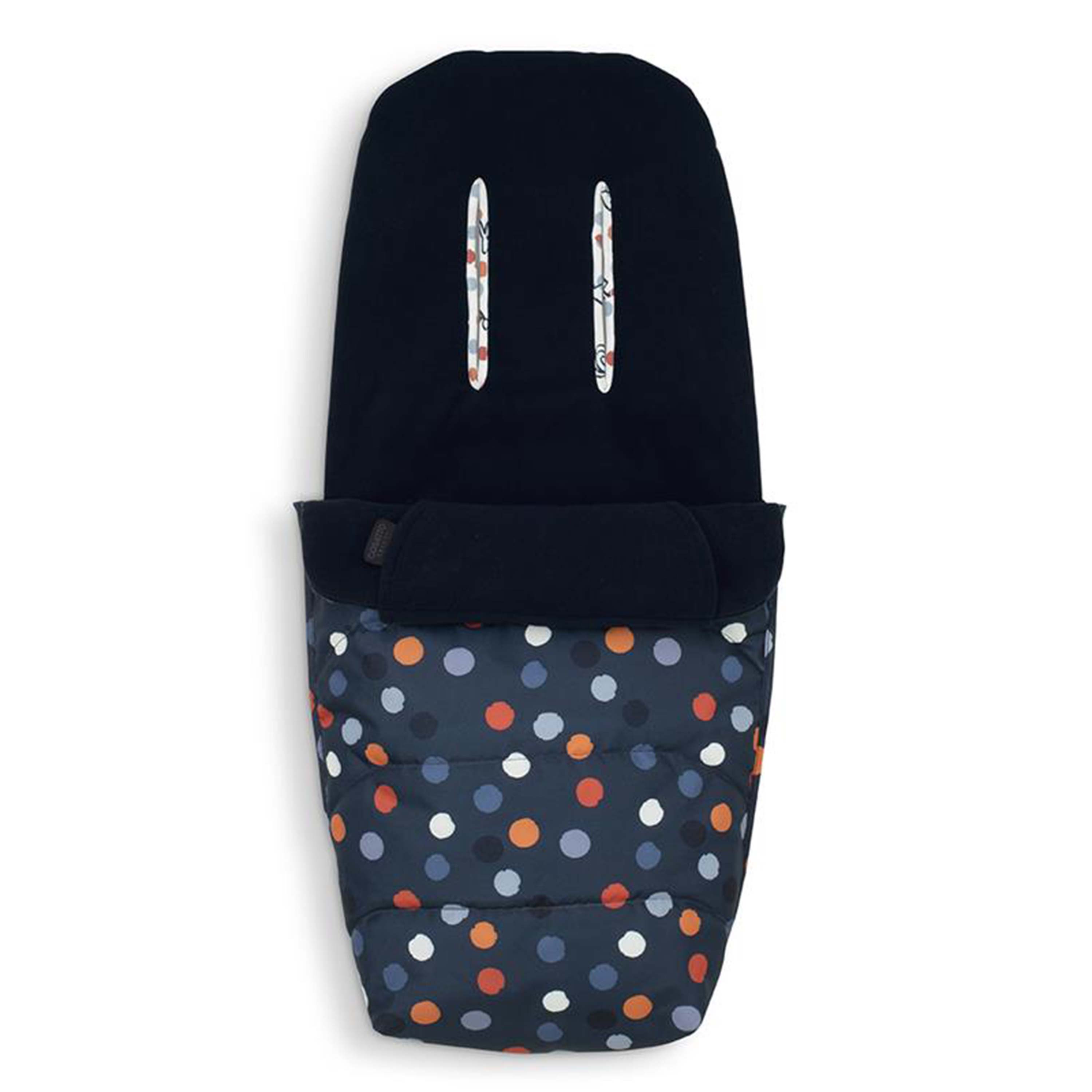Cosatto Giggle footmuff with quilted fabric and kangaroo pouch in Spot On design