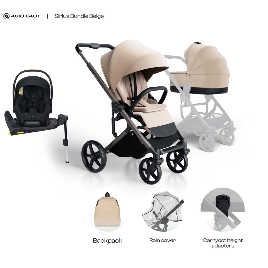 Avionaut Sirius Travel System with Cosmo Smart & IQ Orbit – Beige