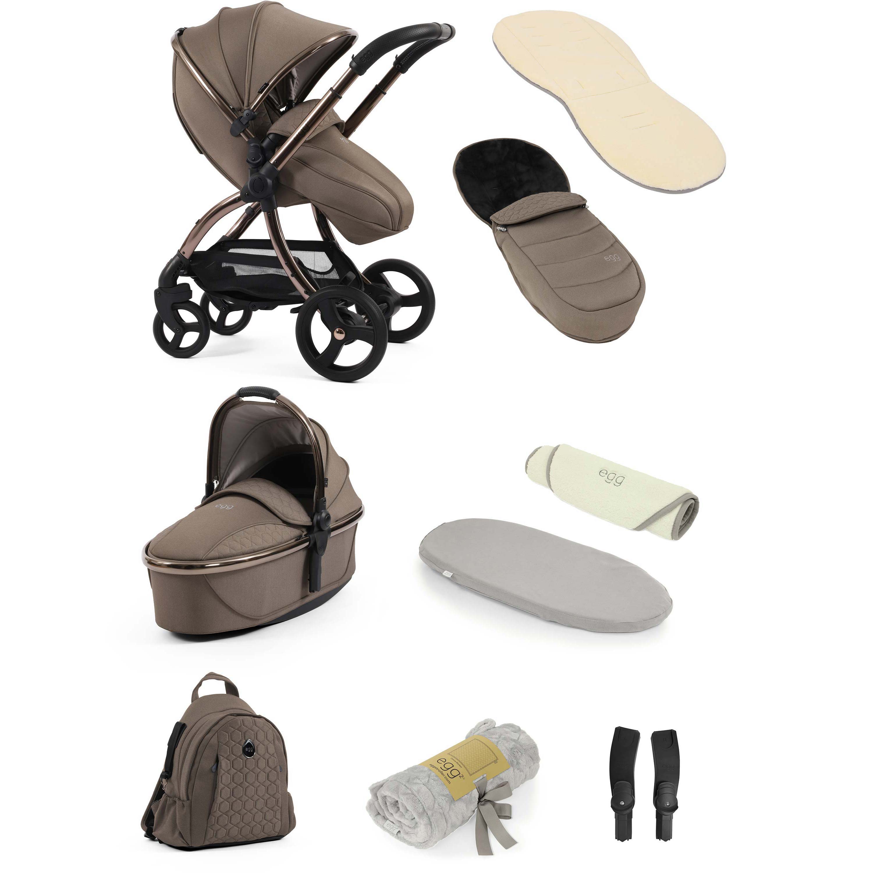 egg3® Stroller Snuggle Bundle 9 Piece Mink