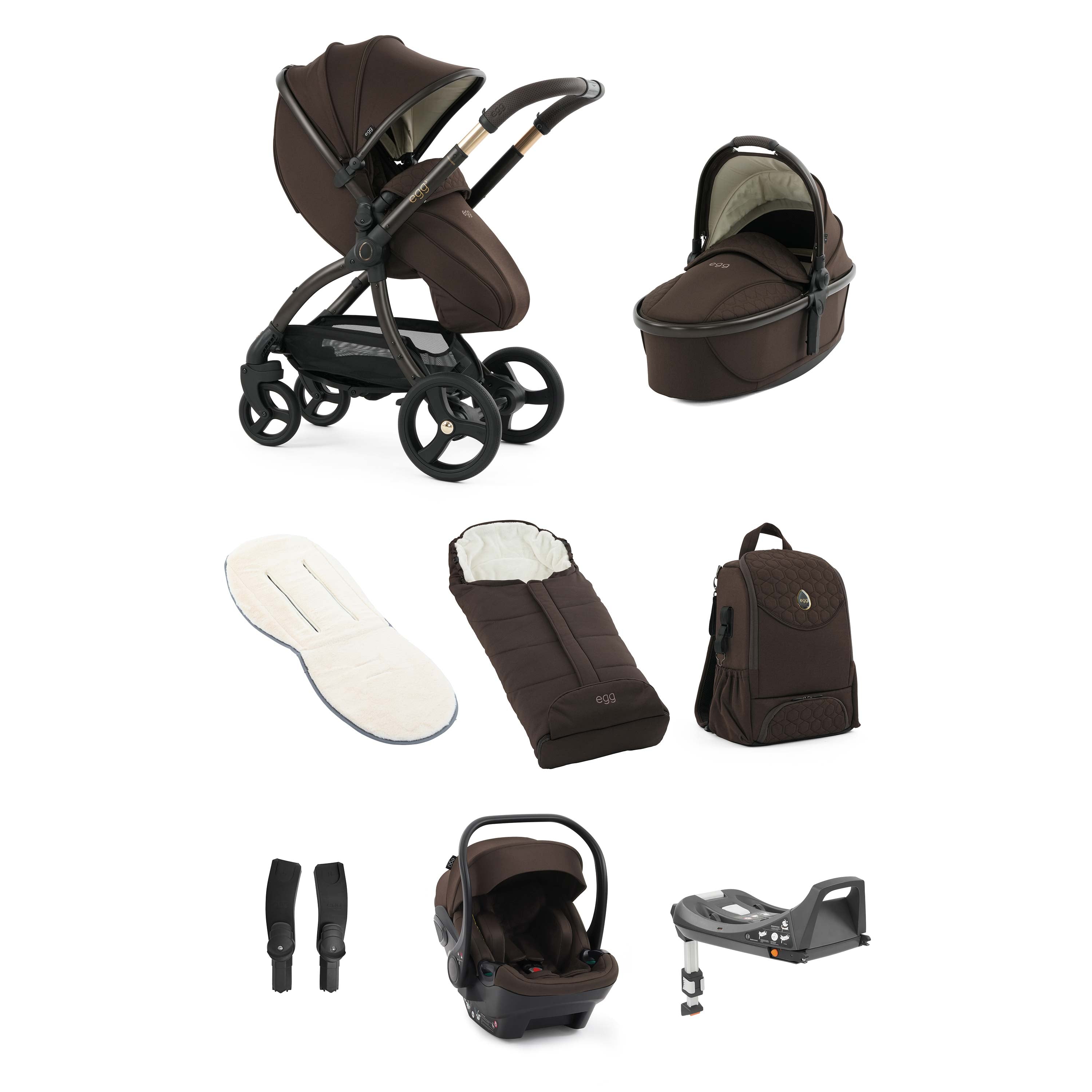 egg3® Stroller Luxury Bundle Special Edition Turkish Coffee