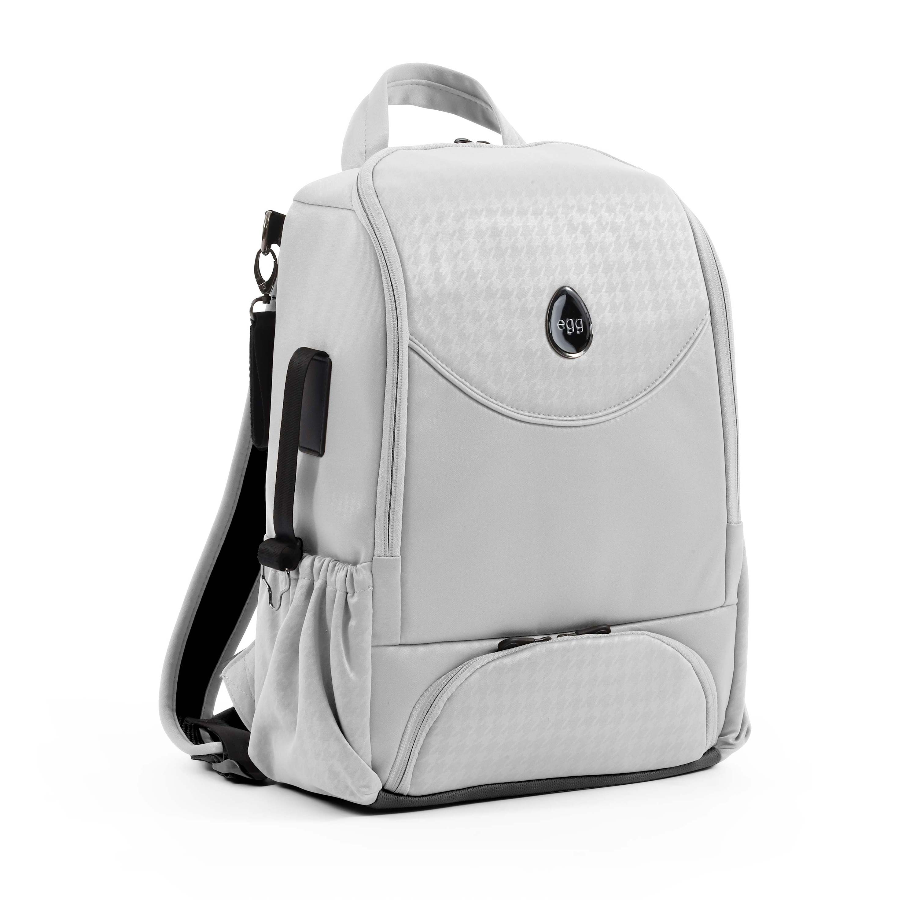 egg3® Backpack Changing Bag Houndstooth Silver Special Edition