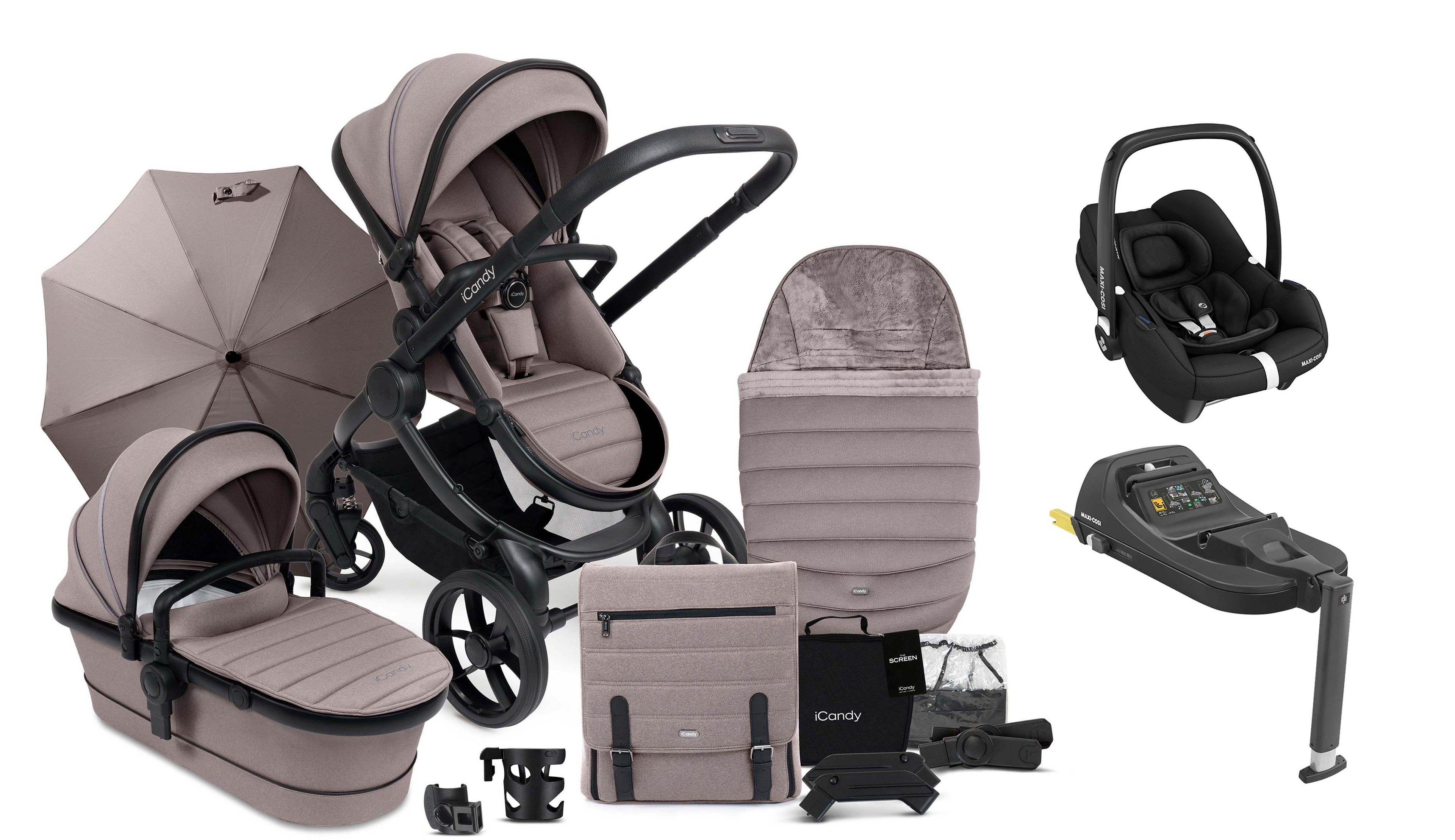 iCandy Peach 7 Complete Bundle Porcini + Cabriofix & Base